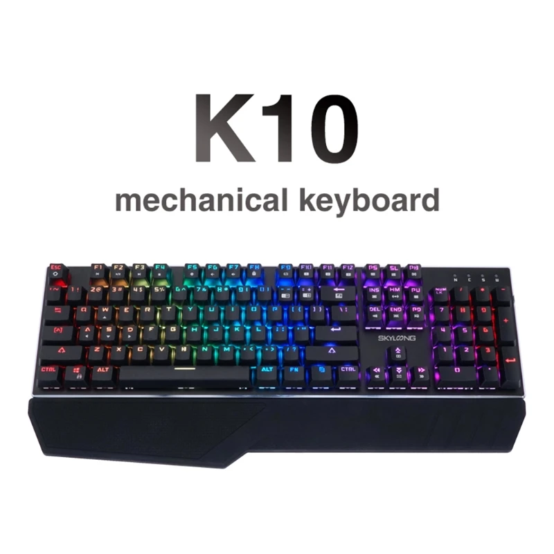 

K10 104 Key USB Wired LED Backlit Axis Gaming Mechanical Keyboard For Desktop