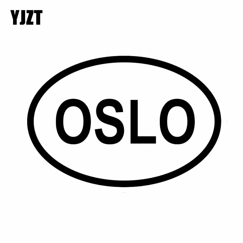 YJZT 13 2 см * 8 9 Виниловая наклейка Осло город страна код овальные автомобильные