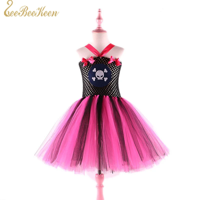 

Children Pirate Cosplay Costume For Girls Tutu Dress Summer Pirate Costume Halloween Copslay Movie Role play Suit Holiday Gift