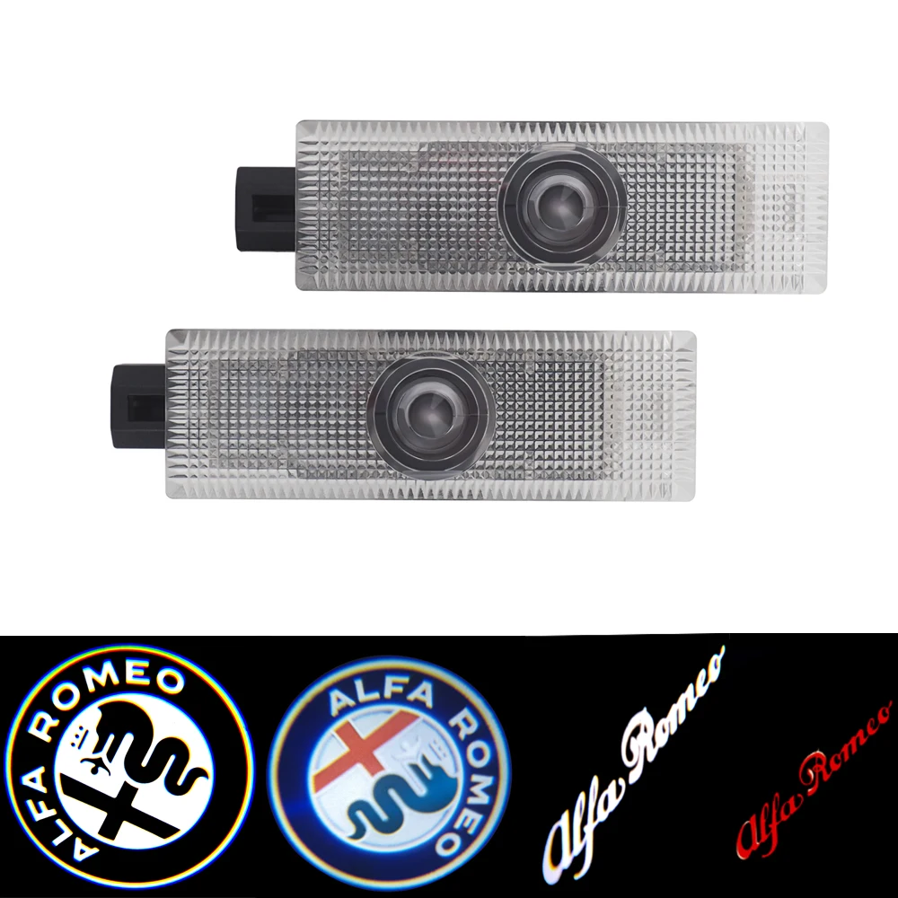 

2Pcs Car Logo Light LED Warning Light LED Laser Ghost Shadow Light For Alfa Romeo 147 159 156 Giulia Stelvio Car-styling