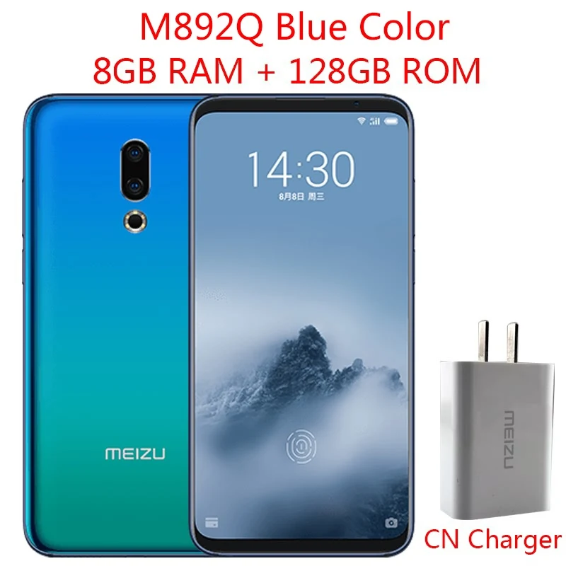 Официальный Meizu 16th Plus, 16 Plus, 6G, 128G, 4G, LTE, Snapdragon 845, четыре ядра, Adreno 630, 6,5 дюймов, FHD, 2160x1080 P, полный экран, сотовый телефон - Цвет: M892Q Blue 8G 128G