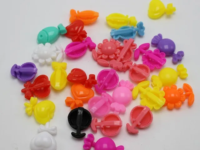 100 разноцветные пластиковые мини заколки для волос 22X16 мм Сделай Сам