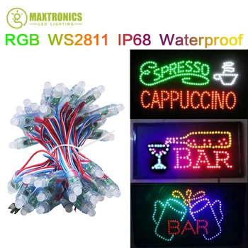 

DC5V 12mm WS2811 led pixel module,IP68 waterproof full color RGB string christmas LED light Addressable as ucs1903 WS2801