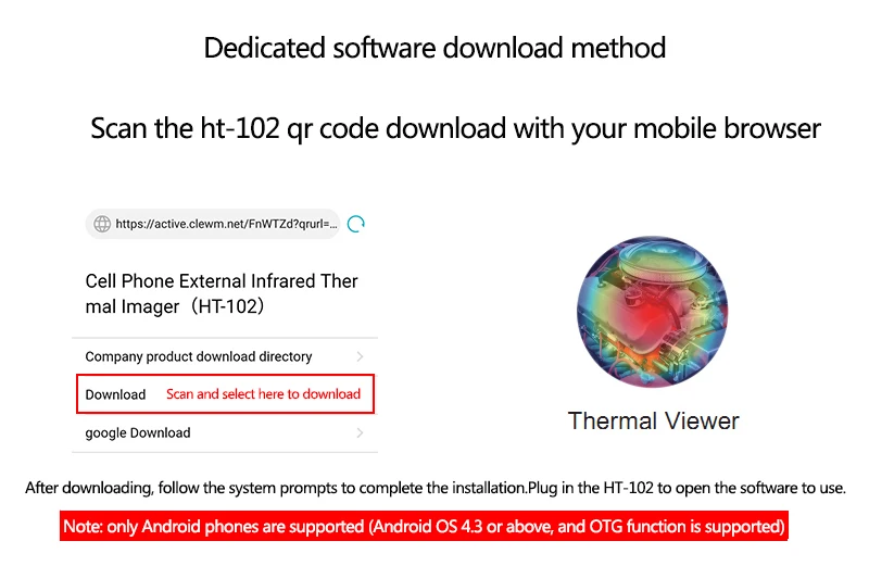 XEAST мобильный телефон внешний зонд инфракрасная камера тепловизор HT-102 Android телефон OTG функция с адаптером