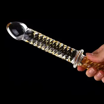 Double Ended Headed Pyrex Glass Dildo Crystal Fake Penis Anal Butt Plug Female Male Adult Masturbation Sex Toy for Women Men Gay 3