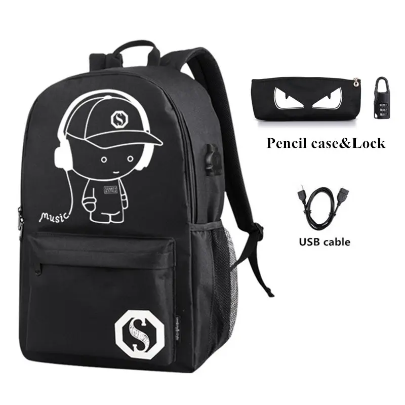 

Fashion Anti Theft Backpack bagpack Luminous School Bags For Teenager USB Charge Laptop Backpacks Sac A Main Travel Bags Mochila