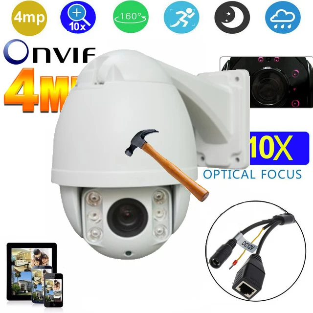 

4.5"HD-IP IR high Speed dome Camera 4MP 10X zoom 1520P 50m IR outdoor waterproof security camera