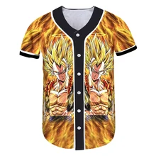 OGKB Забавный принт Dragon Ball 3d футболка с кнопкой повседневные футболки женские с коротким рукавом бейсбольные форменные футболки
