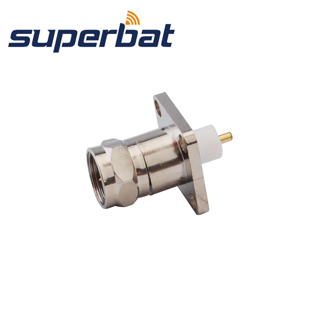 RF Coaxial Connector Male 4 Hole Panel Mount for Electronic Components