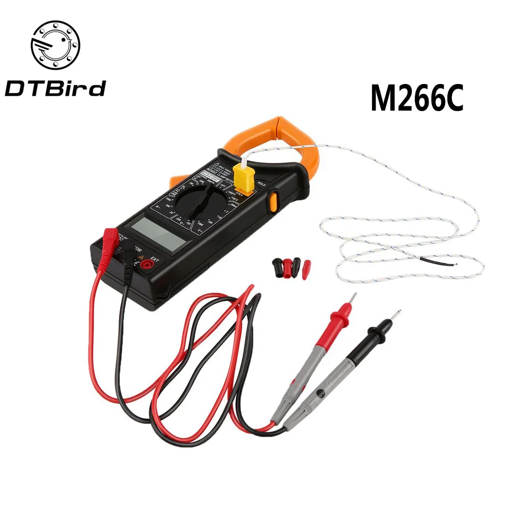 

M266C Digital Clamp Meter Voltmeter Ohmmeter ACVoltage AC Current Resistance Temp Tester Detector with Diode multimeter