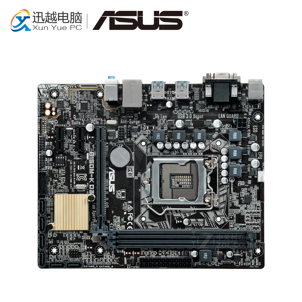 

Asus B150M-K D3 Desktop Motherboard B150 Socket LGA 1151 For Core i7 i5 i3 DDR3 32G USB3.0 Micro ATX Original Used Mainboard