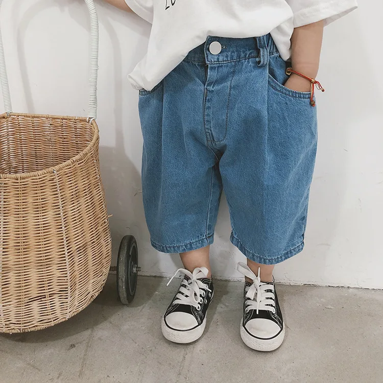 Джинсы для мальчиков свободные джинсы для маленьких мальчиков детские летние джинсовые штаны наивысшего качества корейские штаны для маленьких мальчиков повседневные штаны для маленьких девочек