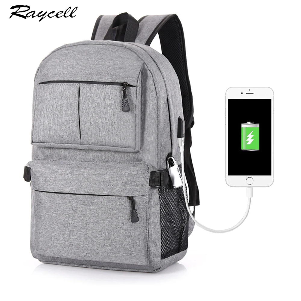

Anti-theft Design USB Charging Laptop Backpack Men's Male Casual Women Backpacks Teenagers Student School Bags Simple Notebook