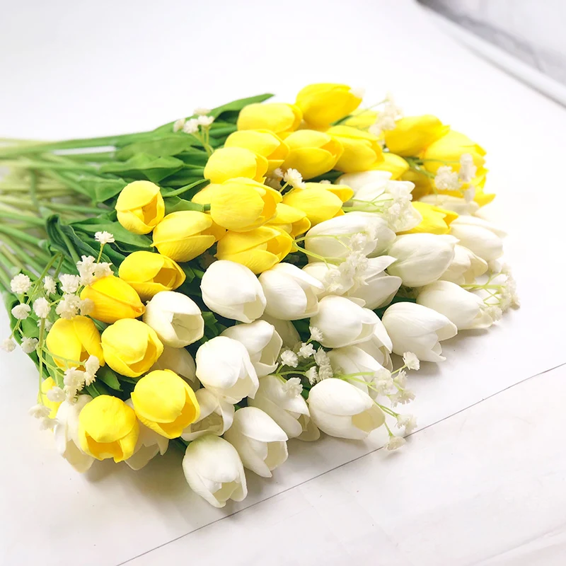 IPOPU 12 шт. Искусственные цветы тюльпаны для дома Свадебная вечеринка полиуретан с эффектом реального прикосновения цветы свадебные декоративные цветы и венки
