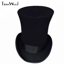 25 см Высота стимпанк шляпа шерсть Fedoras Mad Hatter топ шляпа Викторианский мужской Millinery традиционный магический трюк фокусник шоу шапки