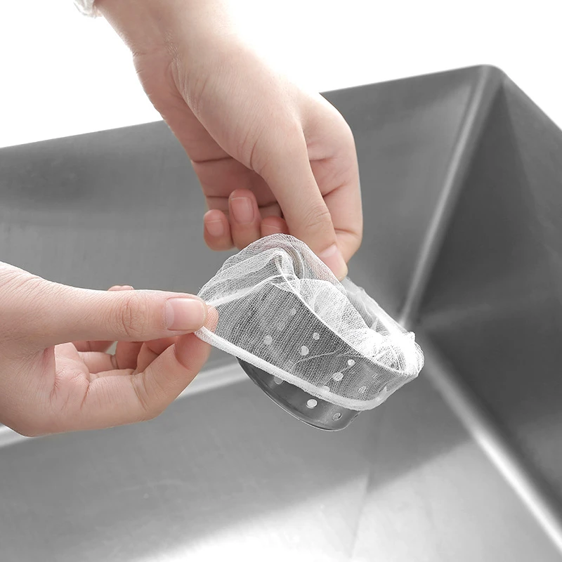 100pcs set Household Kitchen Sink Strainer Bag Mesh Sewer Water Filter Drainage Residue Anti-blocking | Дом и сад