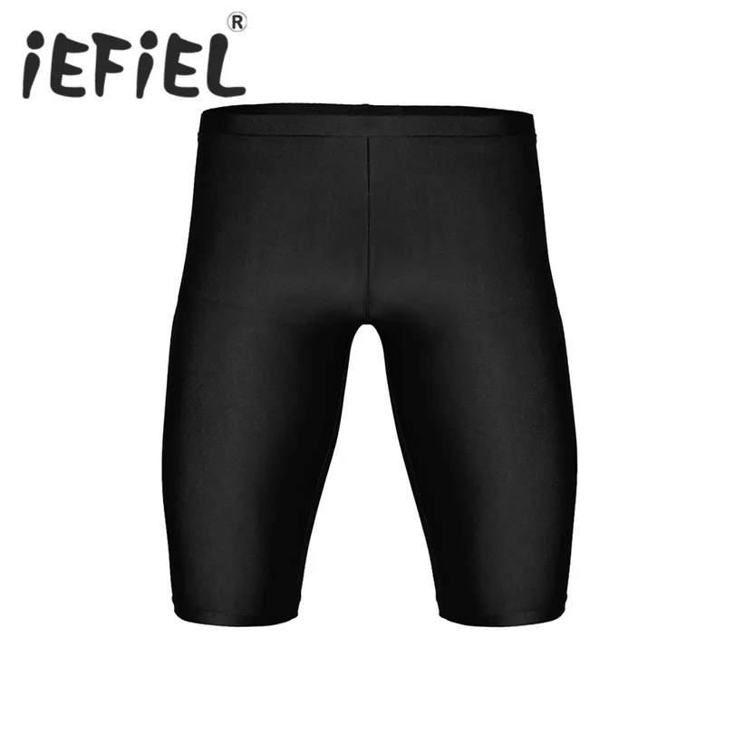

iEFiEL Fashion Mens Summer Elastic Leisure Tight Shorts Quick Dry Compression Workout Gyms Fitness Short Sweatpants 3/4 Trousers