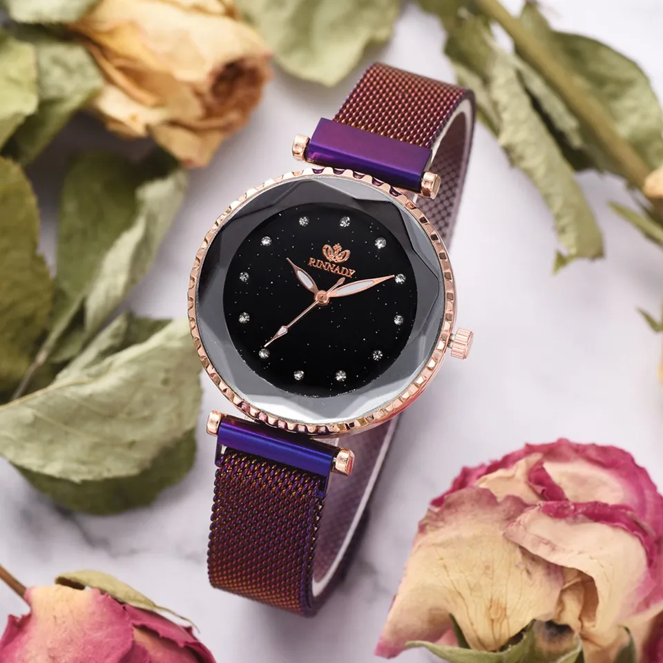 

Women's Watches Fashion Watches Women Steel For Women Sky Starry Women Watch Special Design Magnet Buckle Watch XR3209