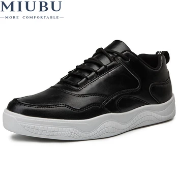 

MIUBU Black Leather Men Casual Shoes Fashion Sneakers Men Shoes New Chunky Spring Autumn Men Tennis Shoes Adult Footwear Mens