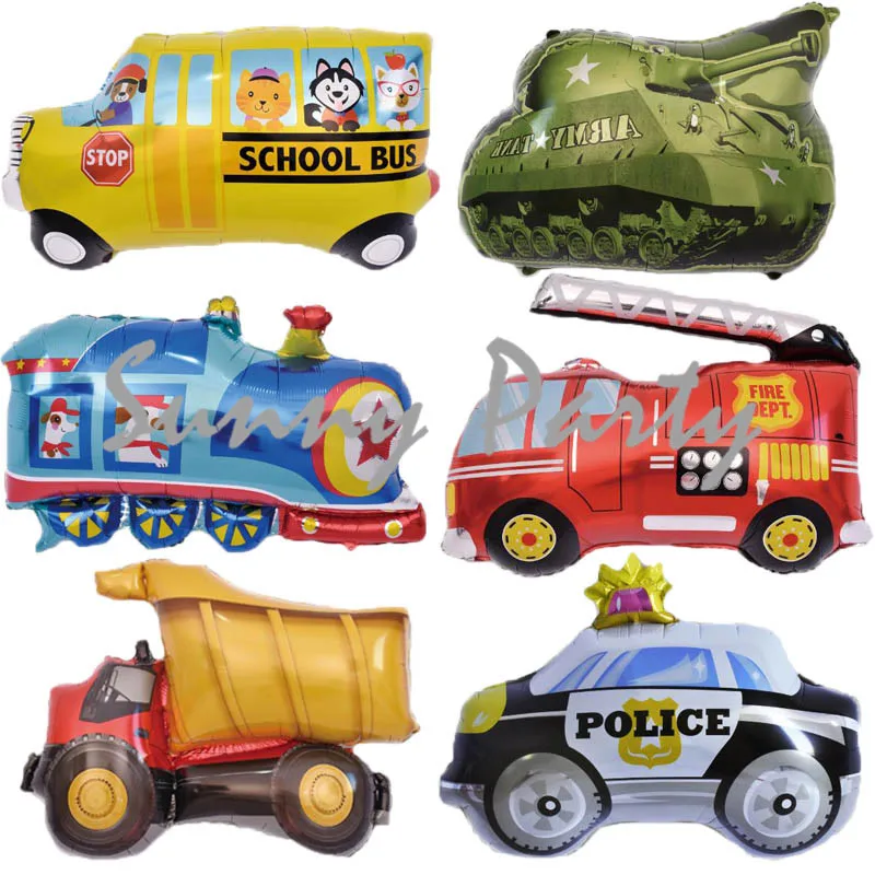 

Cartoon Car Transportation Foil Balloons Kids Inflatable Classic Toys Birthday Party Decoration Air Balloons Party Supplies