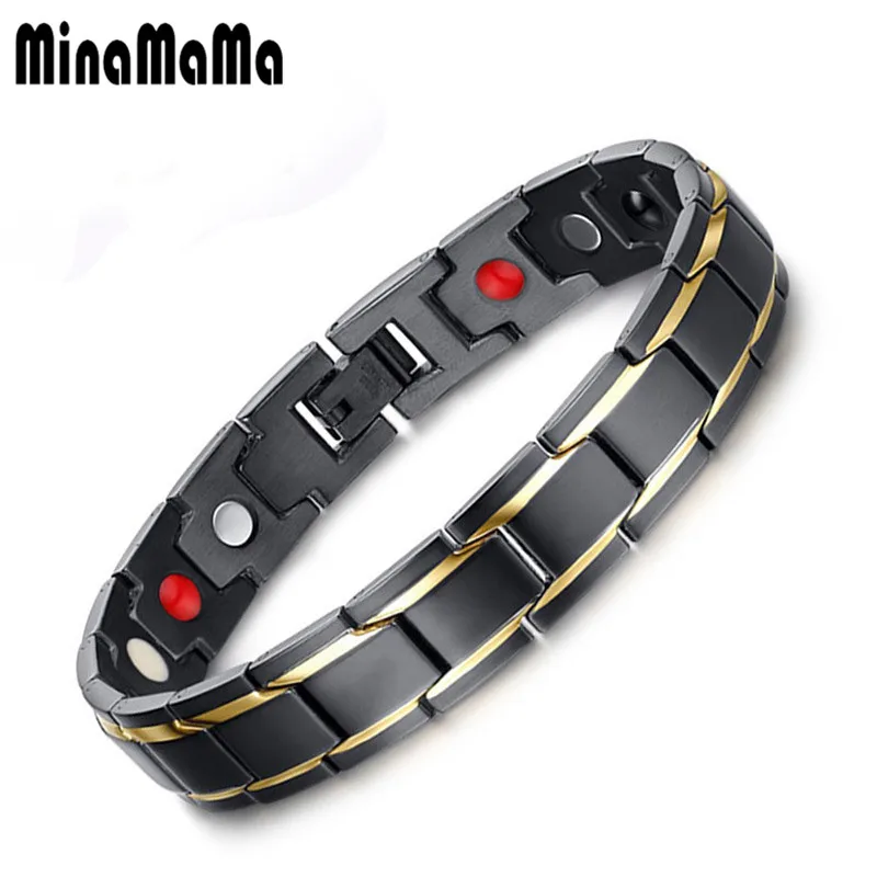 Черный 3 цвета титановая сталь германий магнитный браслет для женщин мужчин энергетический баланс мужской браслет здоровье ювелирные изделия подарок
