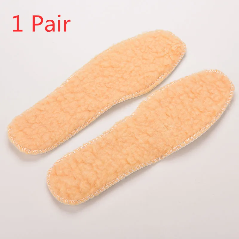 1pair Winter Shoe Warm Thicken Fleece Insoles Foot Massage Practical Women Men Shoes Insoles