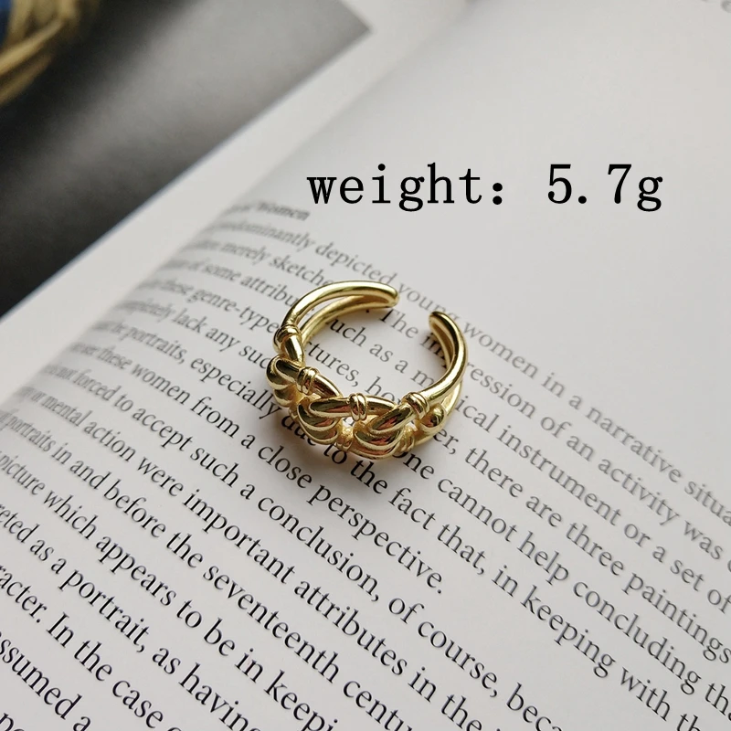 Индустриальные кольца из стерлингового серебра 925 пробы, золотые, модные, необычные, крученые, с цепочкой, регулируемые кольца для женщин, хорошее ювелирное изделие