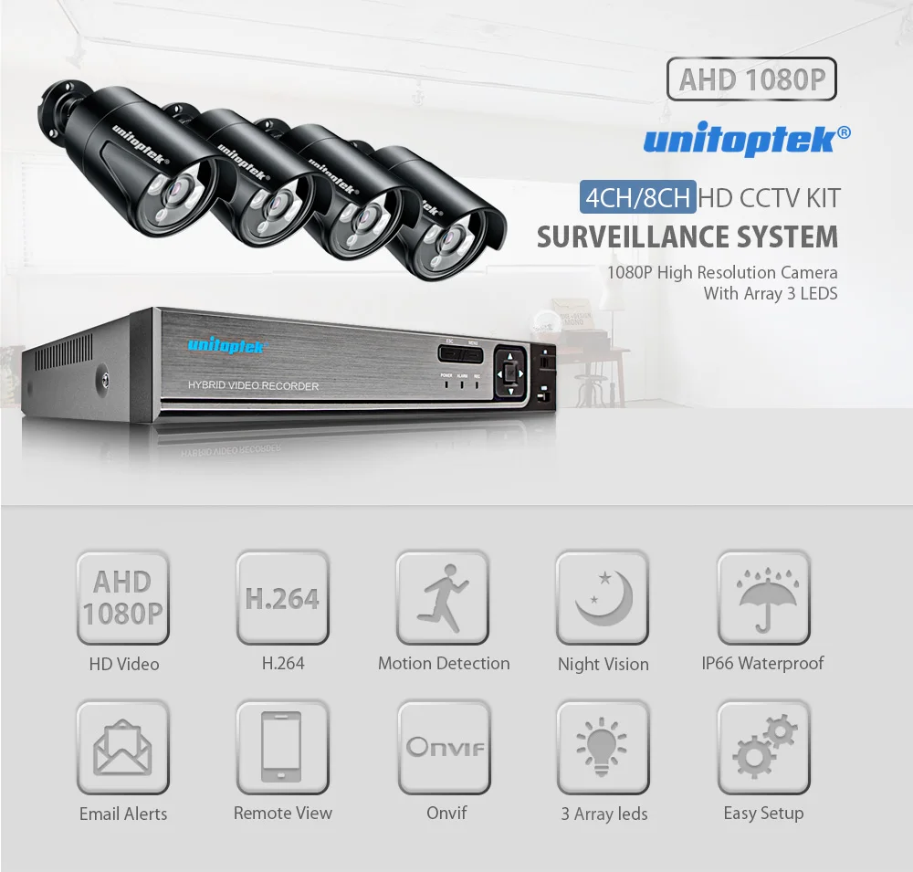 3 в 1 4CH 1080P система безопасности, AHD, DVR NVR система видеонаблюдения 2.0MP 3000TVL Водонепроницаемая наружная камера AHD-H камера видеонаблюдения