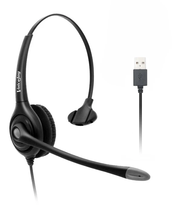 USB разъем проводные наушники для ноутбука, ПК, компьютера, вызова центр шумоподавления гарнитура с регулируемым микрофоном, выключение звука регулятор - Цвет: Monaural headset