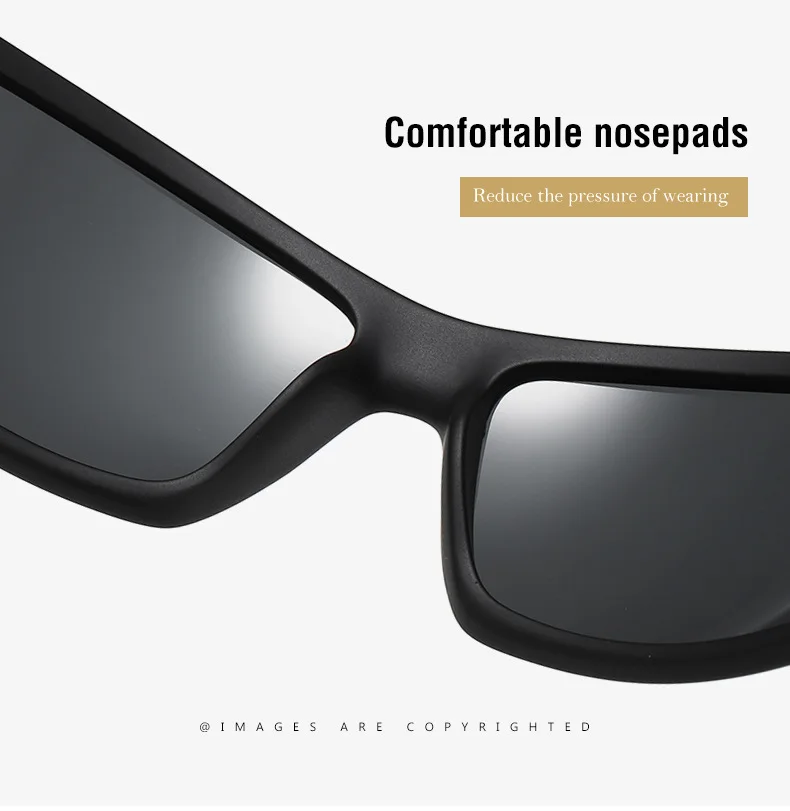 Солнцезащитные очки для мужчин, поляризационные, для спорта на открытом воздухе, для вождения, для велоспорта, очки для дневного и ночного видения, с антибликовым покрытием, квадратная оправа