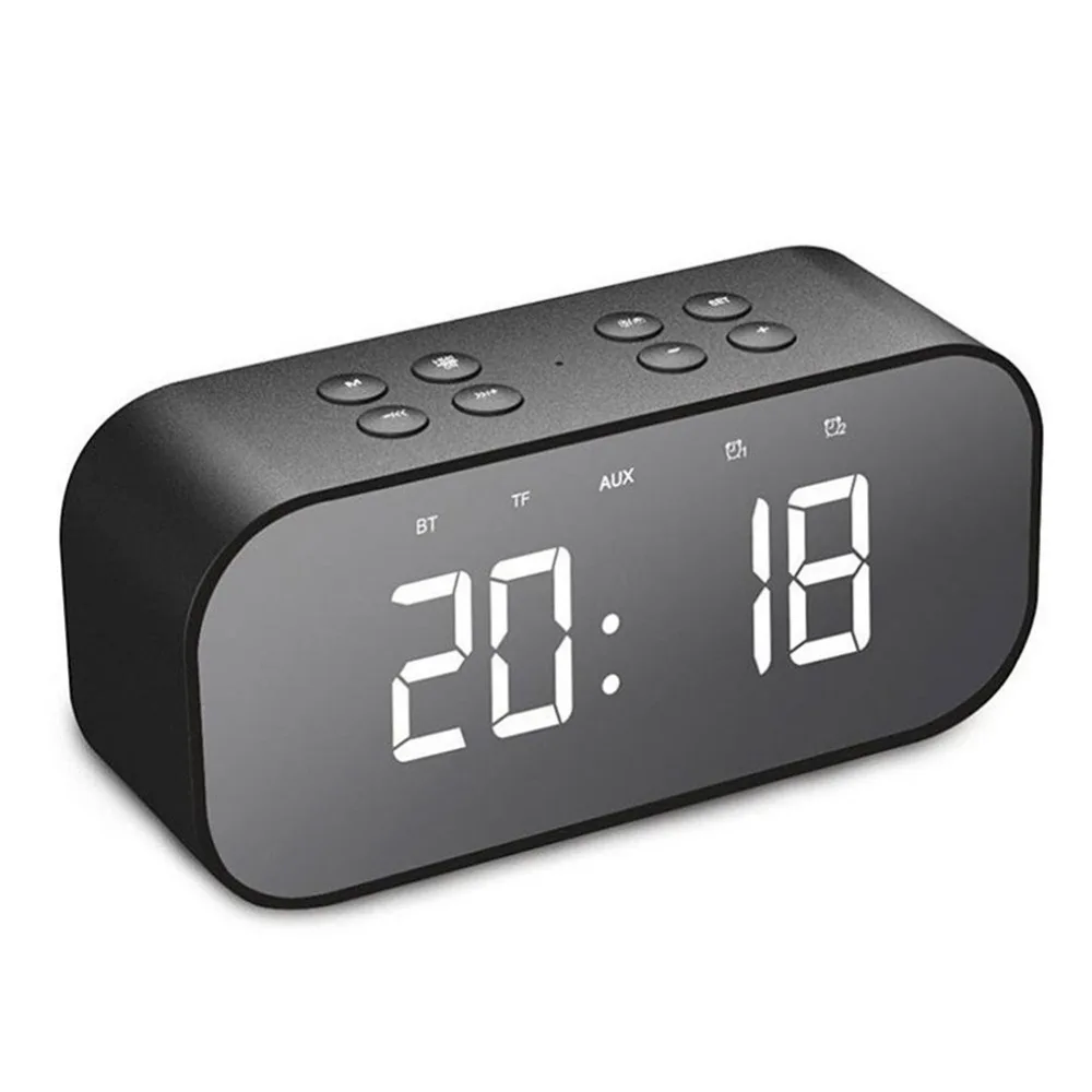 

Digital Mirror Clock LED Alarm Clock Night Desk Clock with Wireless Bluetooth Speaker Support AUX TF USB Music Player Home Decor