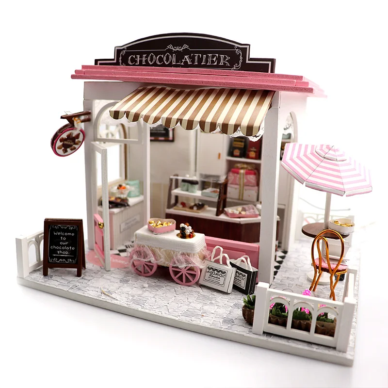 

Doll House Miniature DIY Store Dollhouse With Furnitures Wooden House Toys For Children Birthday Gift