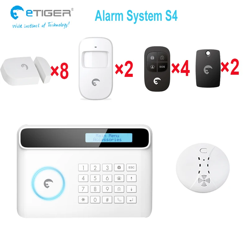 Беспроводная сигнализация GSM + PSTN landline etiger S4 DIY Набор | Безопасность и защита