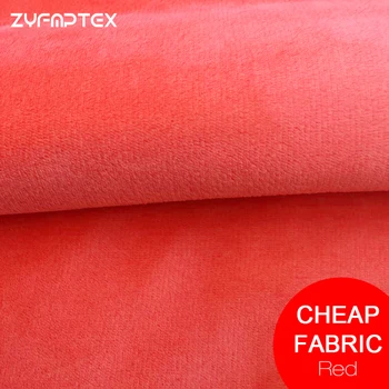 

ZYFMPTEX Brand Fabric 2017 Cheapest Soft Plush Toy Eco-friendly Diy Fabric 150x50cm Red color 1.5mm Short Pile Cheepest Price