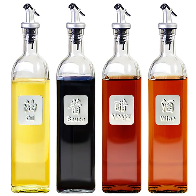 Glass Storage Bottles for Oil and Vinegar Cooking Seasoning Bottle