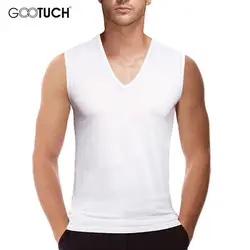 Мужские майки белый рубашка без рукавов V образным вырезом нижнее бельё для девочек майка для занятий бодибилдингом жилет фитнес одежда