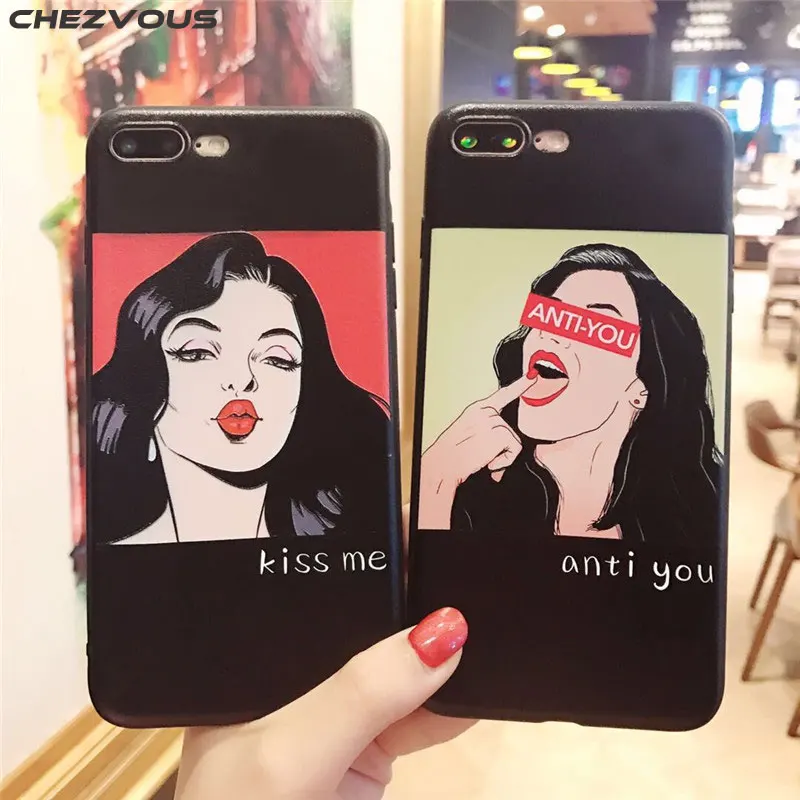 CHEZVOUS Fashion TPU Phone Case For iPhone 7 8 6 6s plus Classic Characters Ultra-thin 360 Degrees X 10 Fitted |