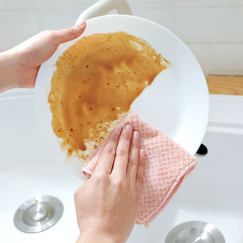 Новые супер полотенца для посуды из микрофибры уплотненная ткань блюдо антипригарное масло абсорбент кухонные полотенца посуда мыть салфетки ткань для очистки