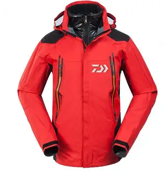 

2019 Outdoor DAIWA Waterproof Fishing Jacket Men Thick Warm Fishing Down Coat Autumn Winter Fishing Hiking Clothing Uv Shirt