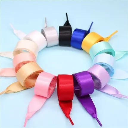 1 пара 2 см ширина атласная шелковая лента шнурки парусиновая обувь ...