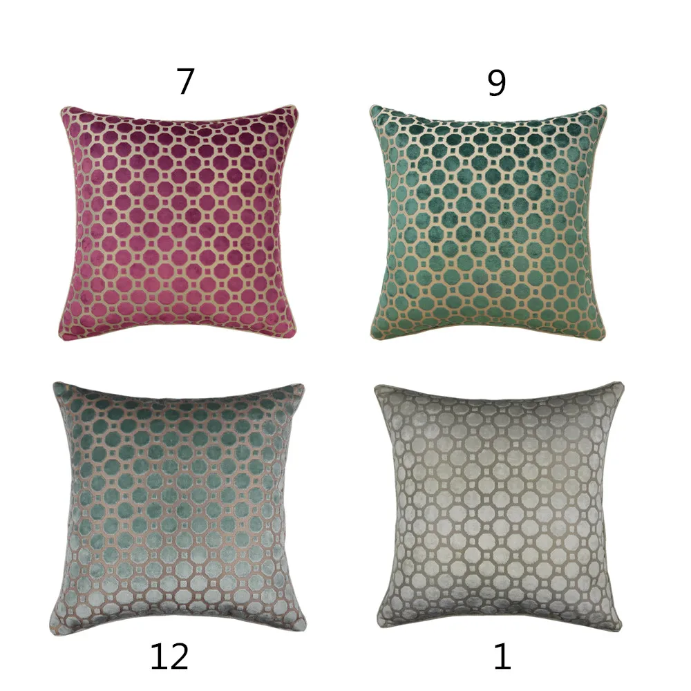 Velvet Circle Cushion Cover American Jacquard Throw Pillow Case