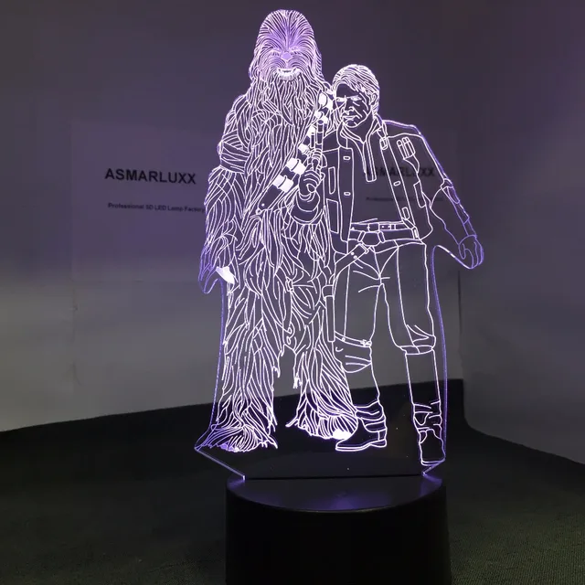 Lámpara LED 3D con forma de Solo Han, lámpara de mesa con mando táctil, lámpara de noche, modelo de juguete, regalo de Star Wars, envío directo - Imagen 6