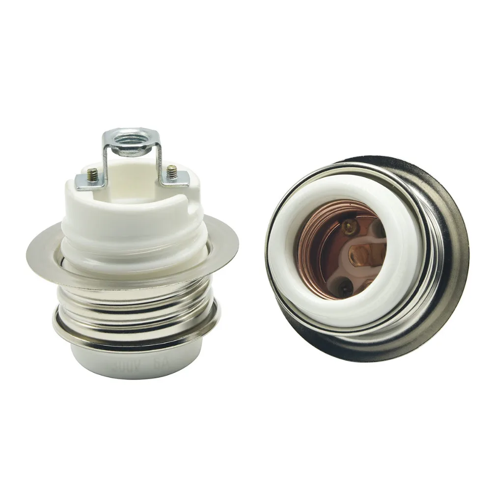 300V 6A E26 Lamp Bases Japanese PSE White Ceramic Screw Bulb Socket