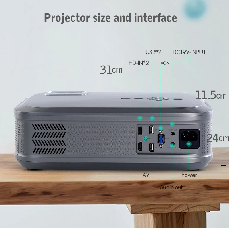  WZATCO CT58 Full HD 1920*1080P Suport AC3 4K Online Video Android 9.0 Wifi Smart Video LED Projecto - 33016557707