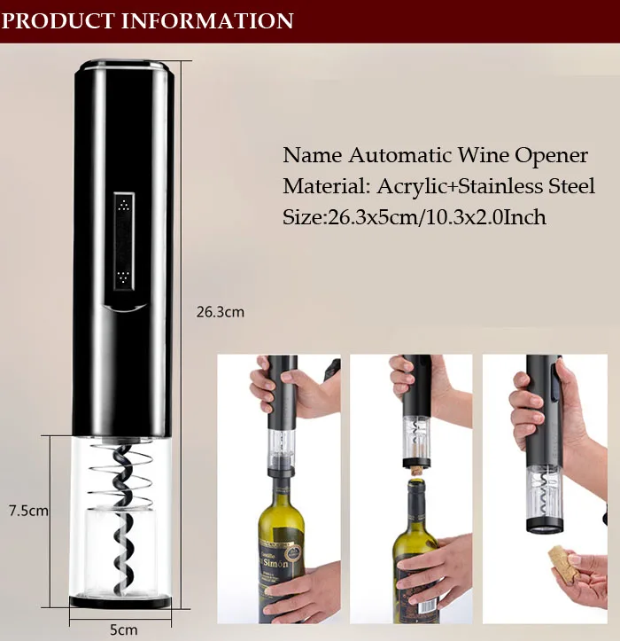 Автоматический винный нож Автоматический Электрический открывалка для бутылок вина