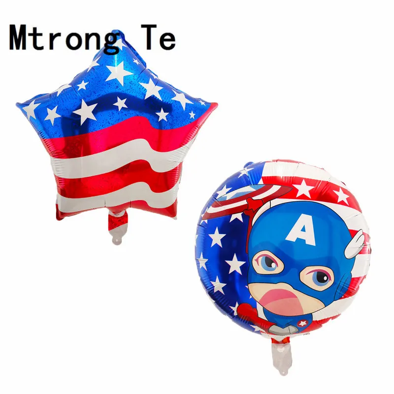 

50pcs 18inch Captain America Balloons Super Hero Set Birthday Ballons Happy Birthday wedding Captain Foil Balloons