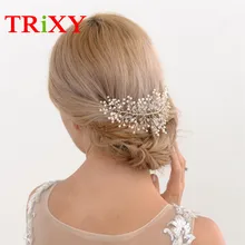 TRiXY H31 женские элегантные свадебные аксессуары, стразы, жемчуг, расческа для невесты, для свадьбы/Вечеринки, быстрая