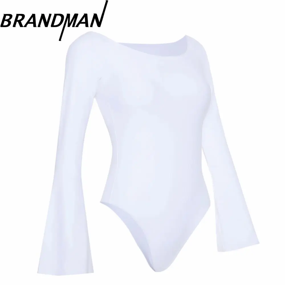 2018 S-XXL Sexy Monokini White One Piece Swimwear Women Top Swimsuit Swimwear Sexy Bodysuit Long Sleeve Beach Wear Free Shipping