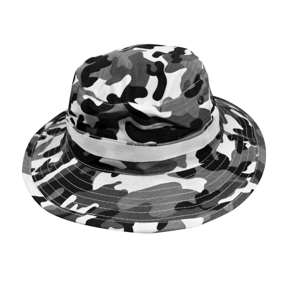 white camo bucket hat