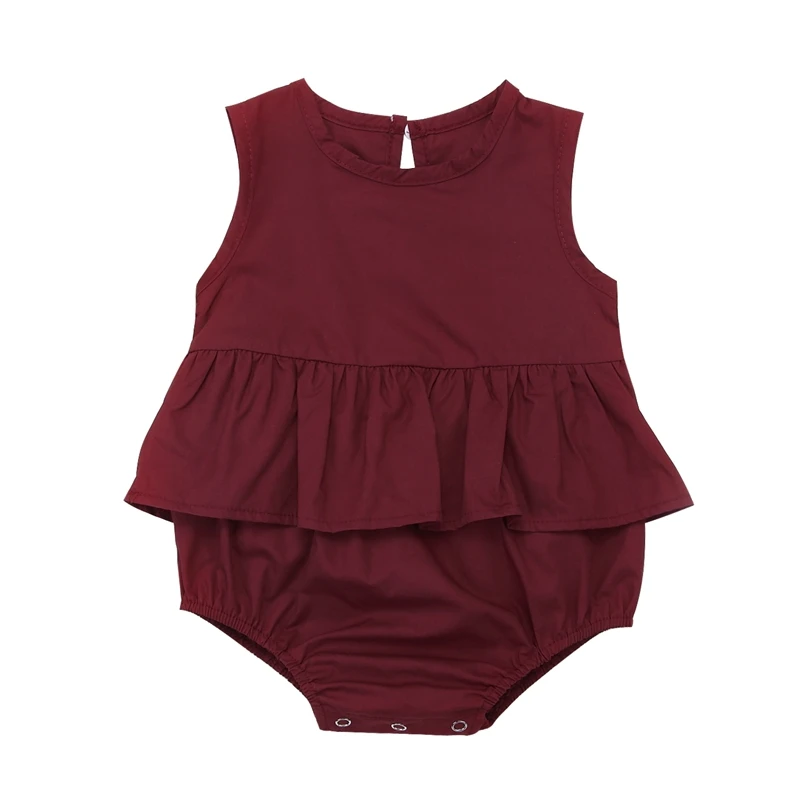 

Kid Baby Girl Red Cotton Jumpsuit Bodysuit Outfits Clothes For Girls 2018 Summer Children Clothing
